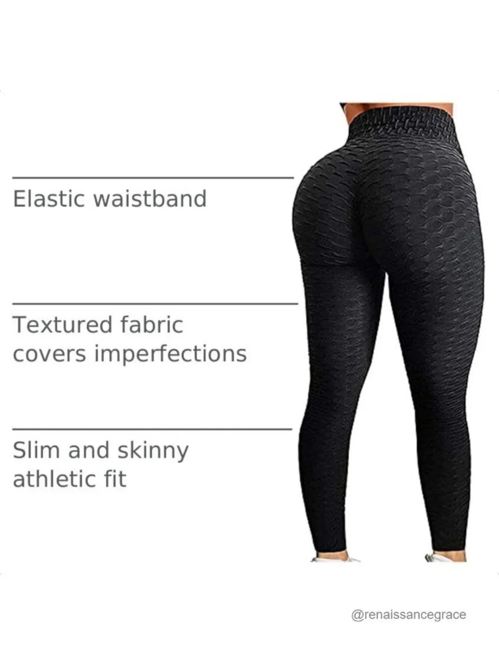 High Waist Tummy Control Booty Leggings Textured Scrunch Yoga Pants